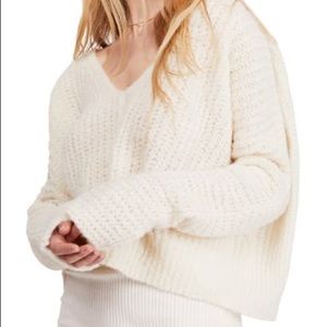 Free people Moonbeam Cropped Sweater in Ivory